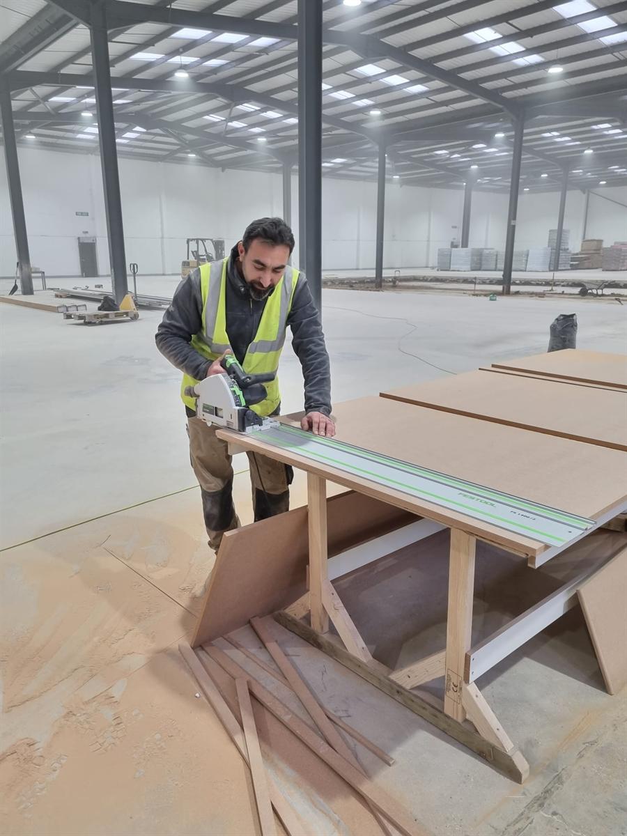 Commercial unit fit-out project — bespoke joinery on site, Milton Keynes